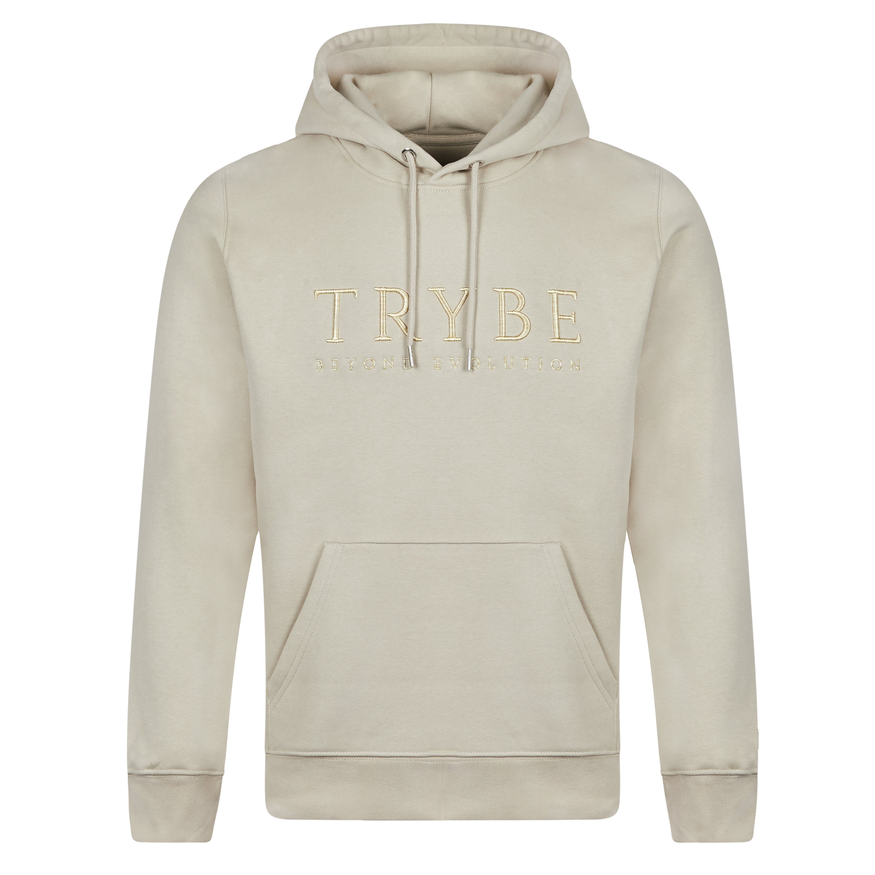 Mens Organic Cotton Slogan Hoodie Sand/Sand - Trybe